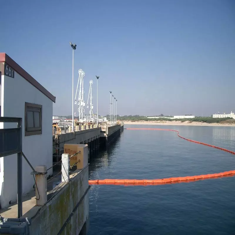 Environmentally orange silt curtain oil spill boom