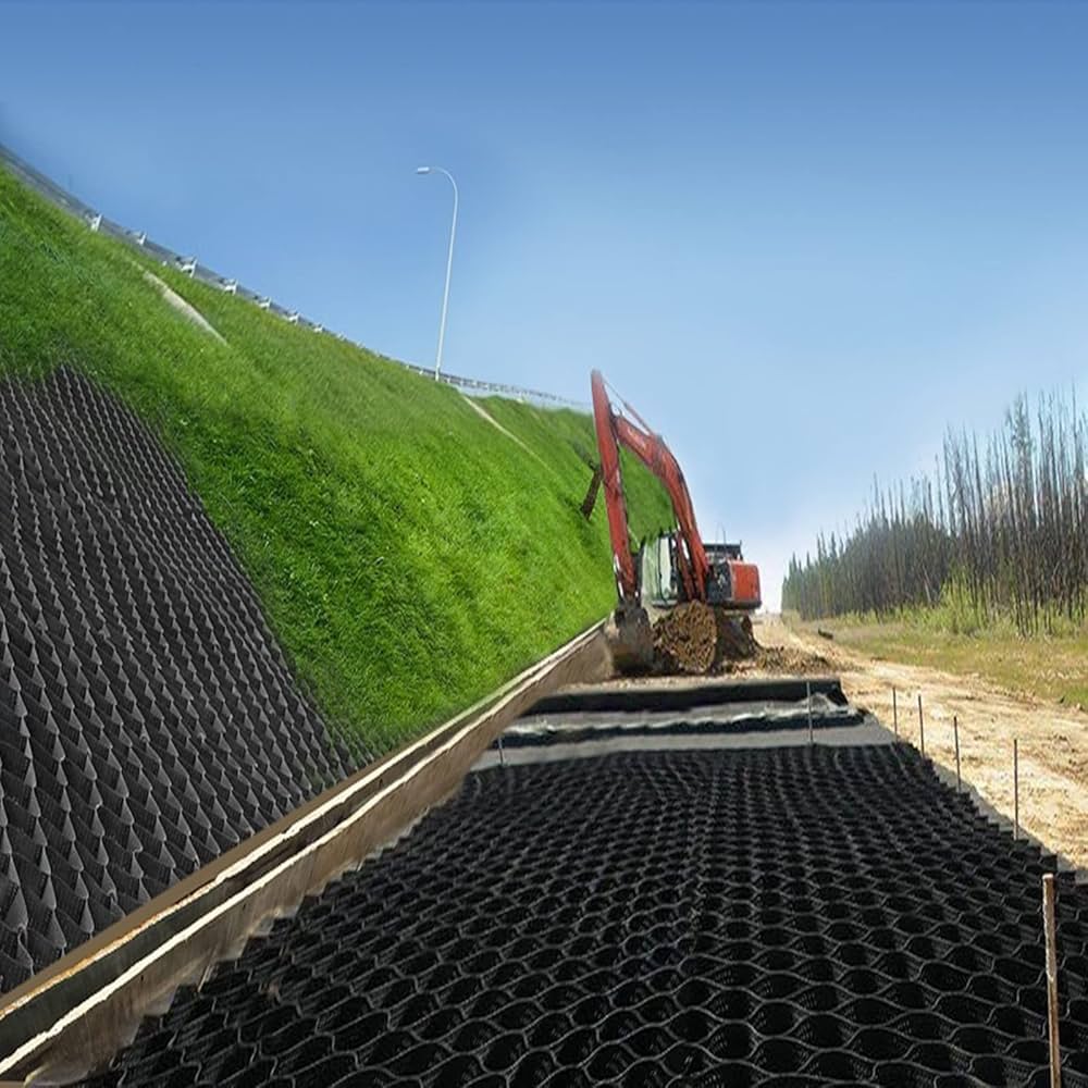Black/Green Textured/Smooth Soil Stabilizer Ground Grid Paver Honeycomb Geomallas Paved Grid HDPE Geocell for Road