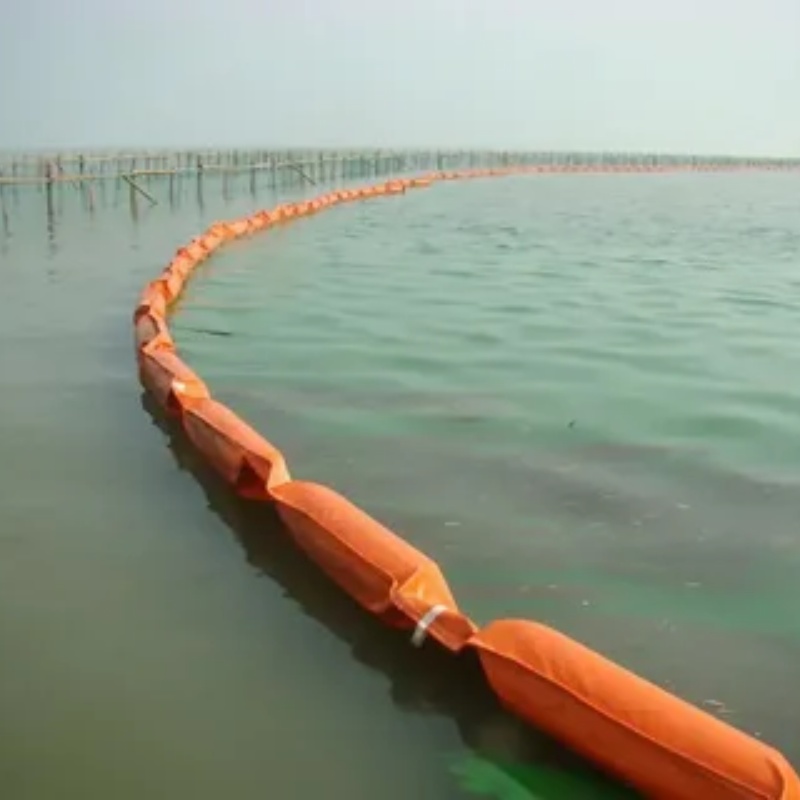 PVC Oil Boom Fence Fabric Flat Foam PVC Eco Friendly Oil Containment Boom Silt Curtain