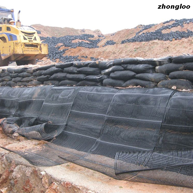 High Strength HDPE/PP Unidirectional Plastic Geogrid for Retaining Wall Landfill Road Mine Roadway Reinforcement