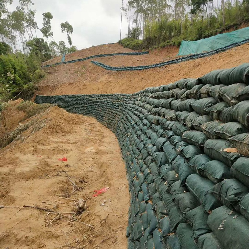 Erosion control eco geobags for riverbank reinforcement