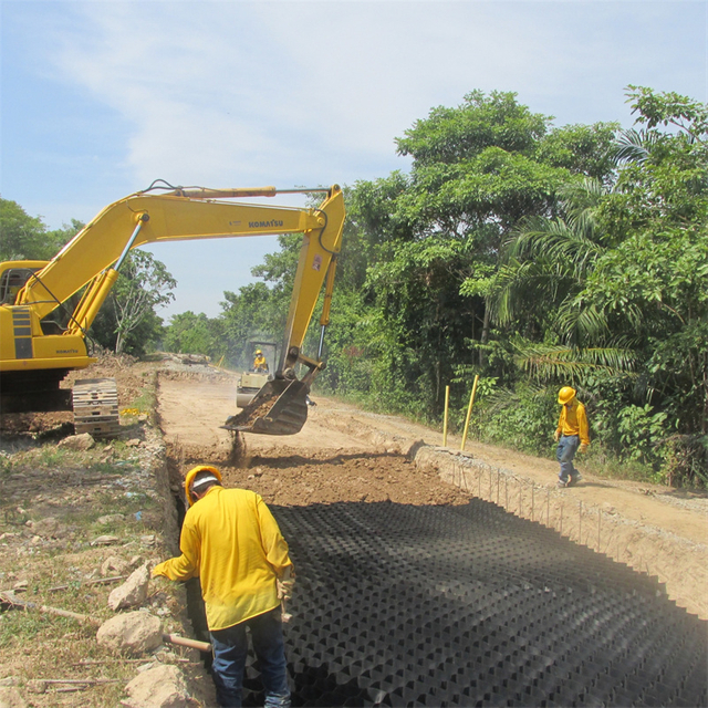 HDPE Geocell for Road Reinforcement Gravel Textured Geocells HDPE Geocell Plastic Geocell Gravel Stabilizer Driveway Gravel Grid