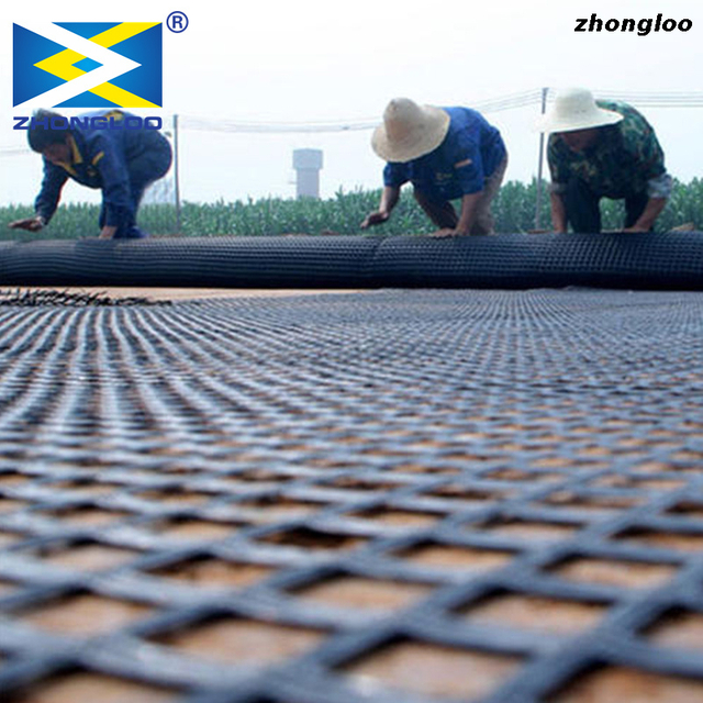 Steel-plastic geogrid driveway for rod plastic geogrid