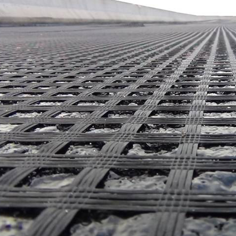 50-50KN PET Black Polyester Biaxial Geogrid for Road Construction