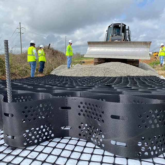 Black/Green Textured/Smooth Soil Stabilizer Ground Grid Paver Honeycomb Geomallas Paved Grid HDPE Geocell for Road