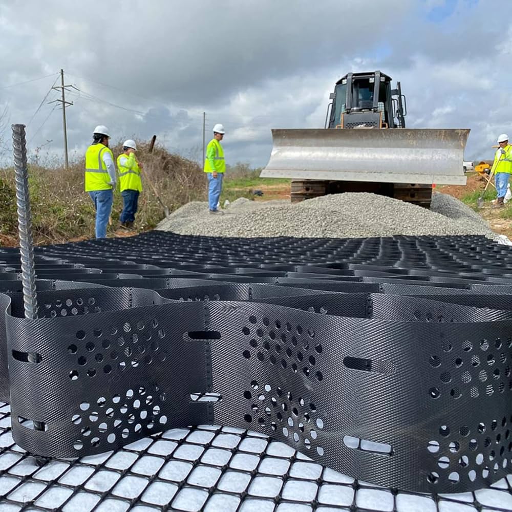 Black/Green Textured/Smooth Soil Stabilizer Ground Grid Paver Honeycomb Geomallas Paved Grid HDPE Geocell for Road