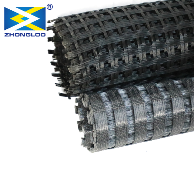 Self-adhesive Biaxial 100kn Fiberglass Geogrid For Pavement