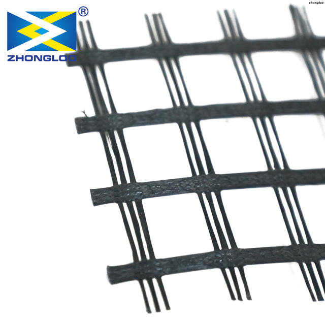 25-100kN Glass Fiber Asphalt Geogrid High Tensile Fiberglass Geogrid Coated Bitumen PVC Grid