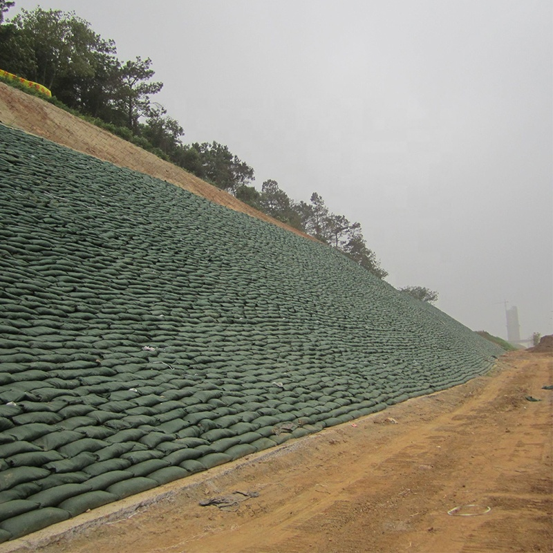 Erosion control eco geobags for riverbank reinforcement