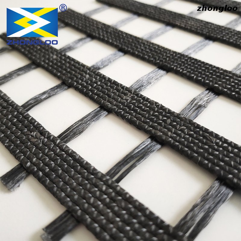  high quality black polyester biaxial pet geogrid