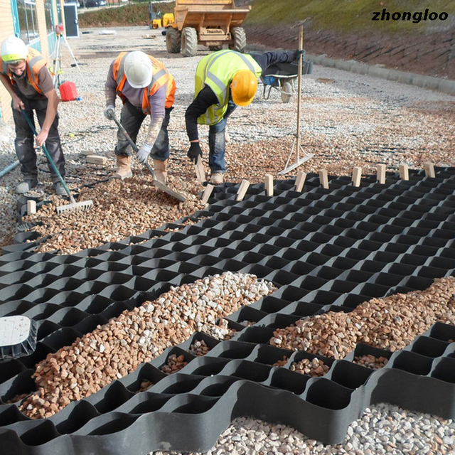 ASTM Standard HDPE Geocell Plastic Geo Cell Road Grid Gravel Honeycomb Gravel Driveway Price Geocell Ground Grid Paver