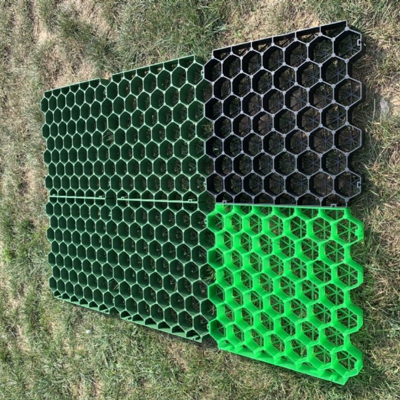 Flat Shape Interlocking HDPE Plastic Enhanced Grass Grid Parking Lot Lawn Gravel Grid