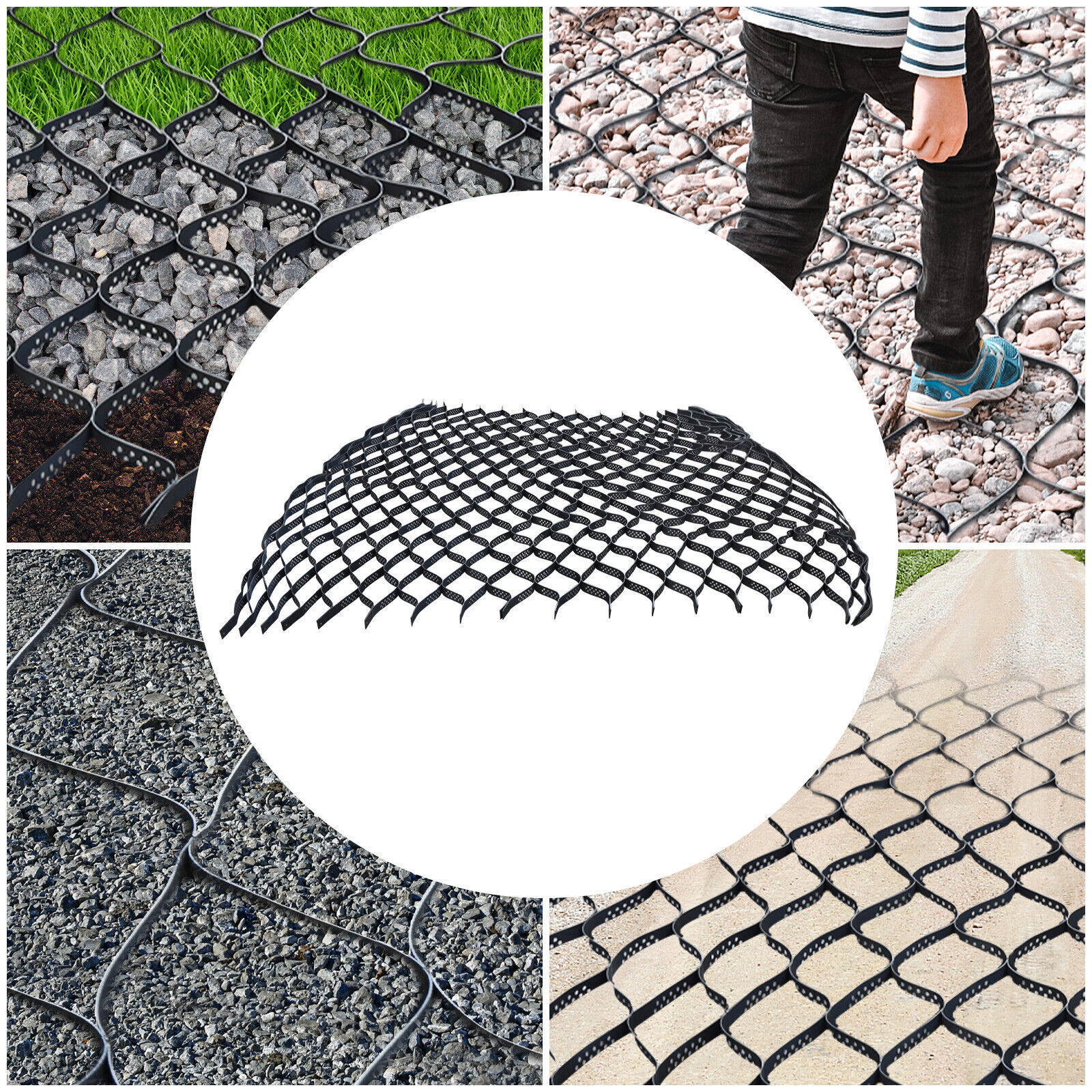 100mm 150mm 200mm Textured Perforated Plastic HDPE Honeycombed Geomallas Paved Grid Geocell Strata Web System