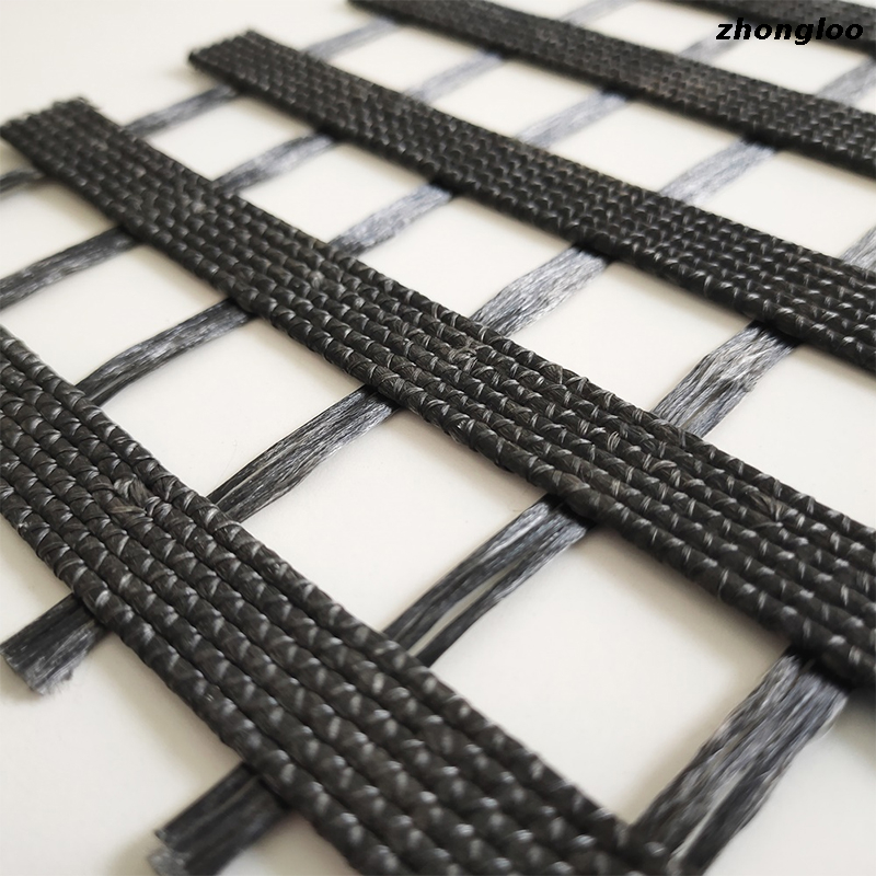50-50KN PET Black Polyester Biaxial Geogrid for Road Construction
