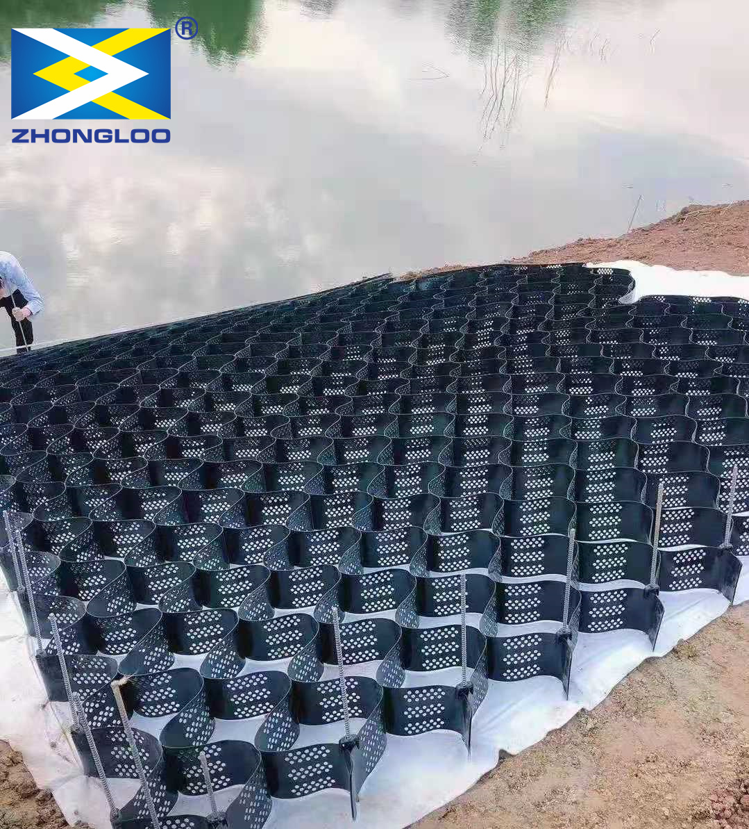 Honeycomb System 3D Model Design Geocell Gravel Grid HDPE for Slope Protection Road Driveway Retaining Wall