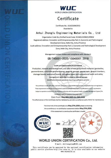 ISO 45001:2018 Occupational Health & Safety Management Certificate