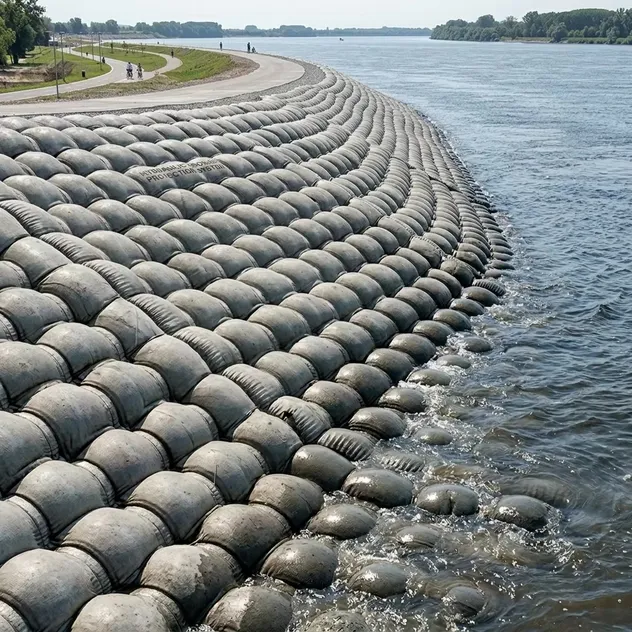 Concrete Woven Geotextile Mattress for River Reservoir Slope Protection Highway River Earthwork Geotextile