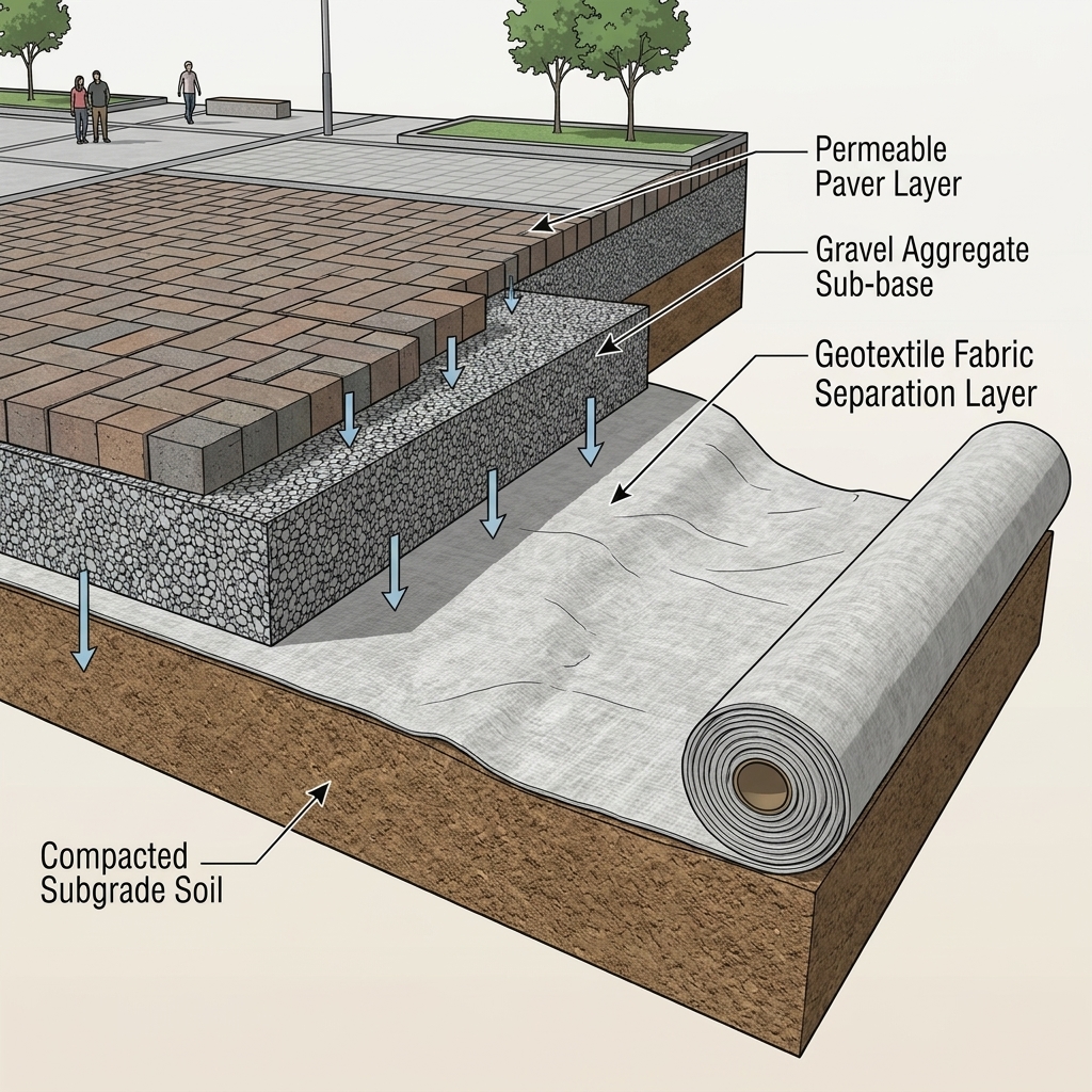 Polypropylene nonwoven geotextile as filtration layer in permeable pavement system for sponge city stormwater management