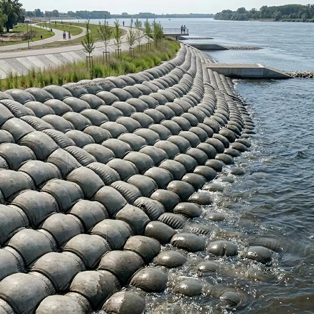 Fabric Formed Concrete Linings Geotextile Mattress for River Bank Dam Erosion Control Applications