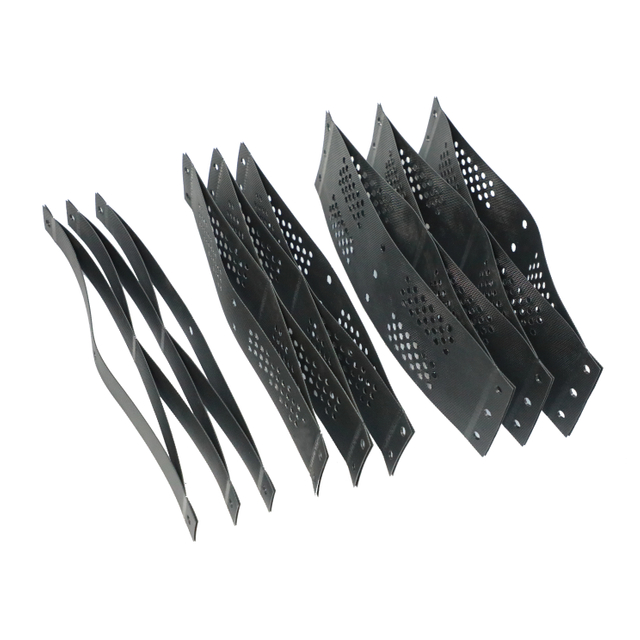 Close-up of high quality black perforated HDPE geocell sheets