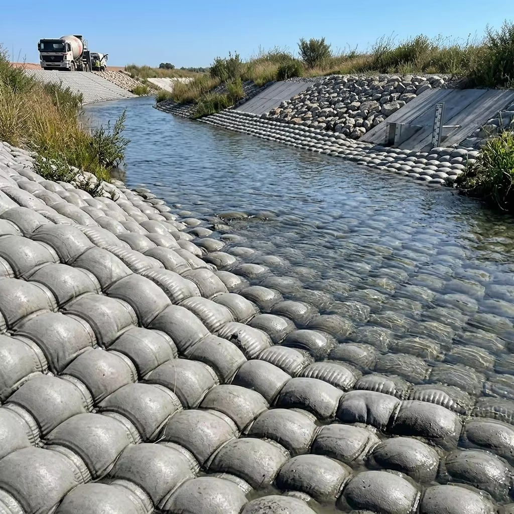 Fabric Formed Concrete Linings Geotextile Mattress for River Bank Dam Erosion Control Applications