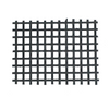 Single sheet of black fiberglass geogrid with square mesh pattern, ideal for airport runway and highway reinforcement