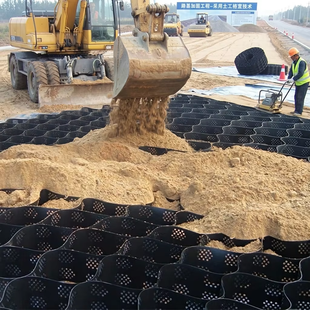 High Strength Honeycomb Plastic HDPE Geocell Gravel Grid Paver Stabilizer Outdoor Road Soil Stabilization